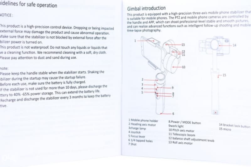 Smartphone Gimbal 3-Axis Handheld STABILIZATOR ZA MOB 5