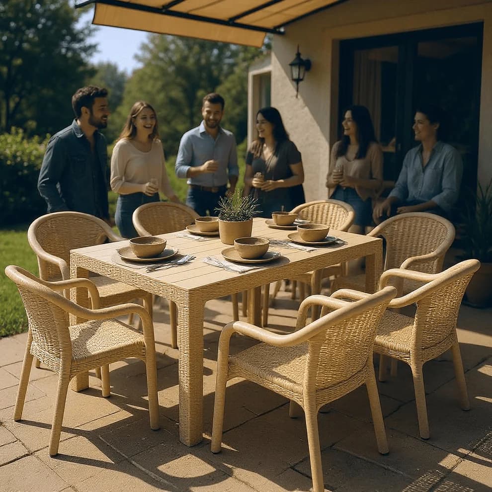 Moderna Vrtna Garnitura Ratan Stol + 6 Stolica 2