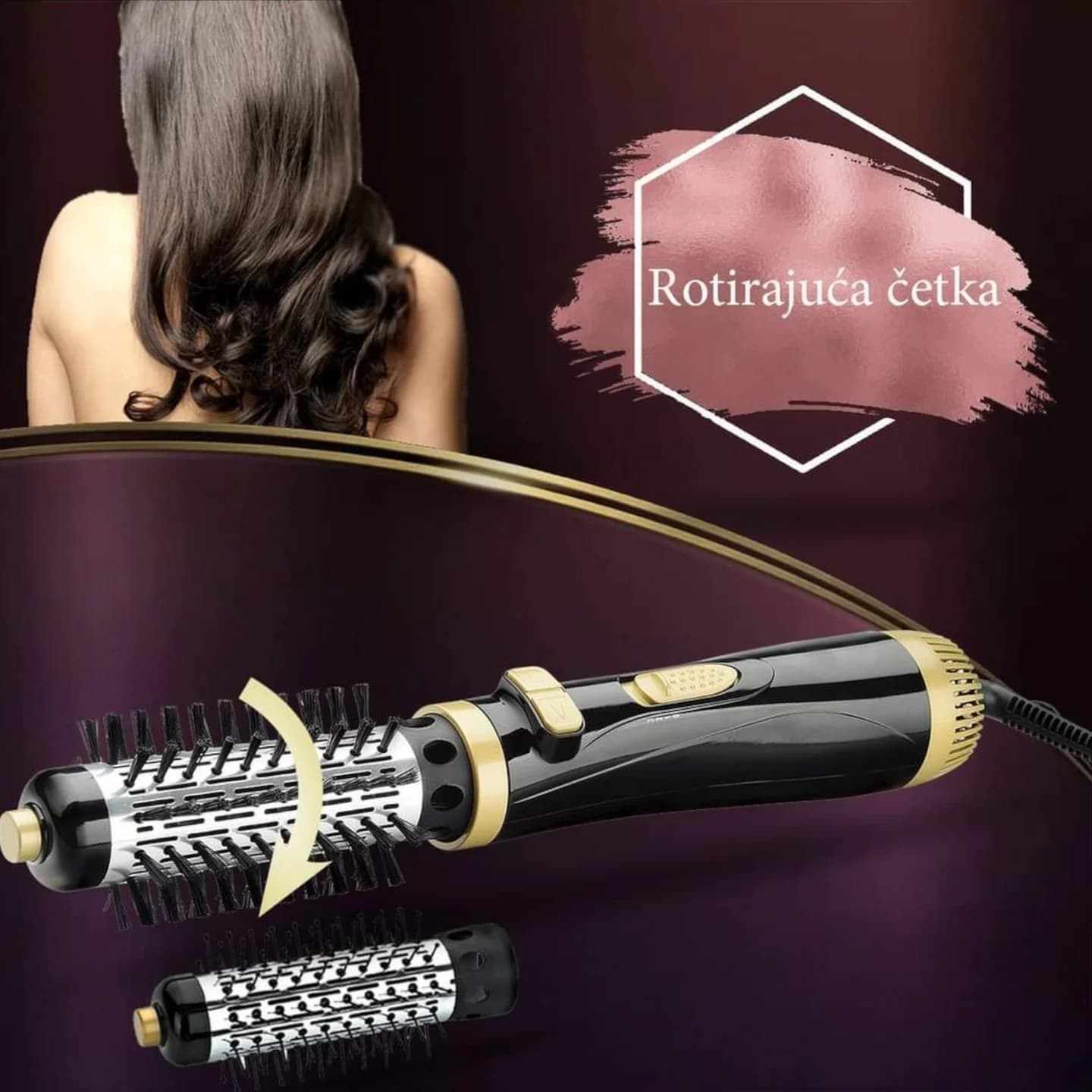 Rozia Rotirajuća Četka za Kosu