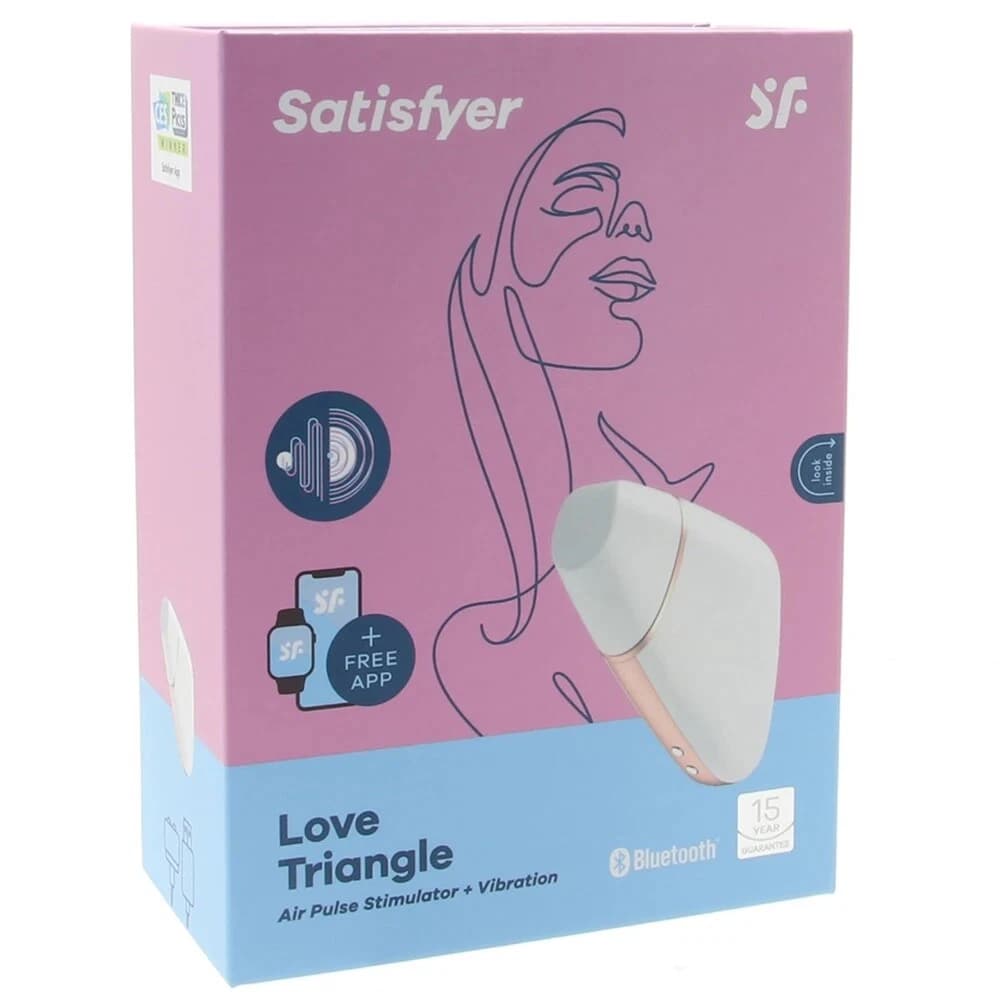 Love Triangle Air Pulse Stimulator + Vibration – White (Satisfyer) 2
