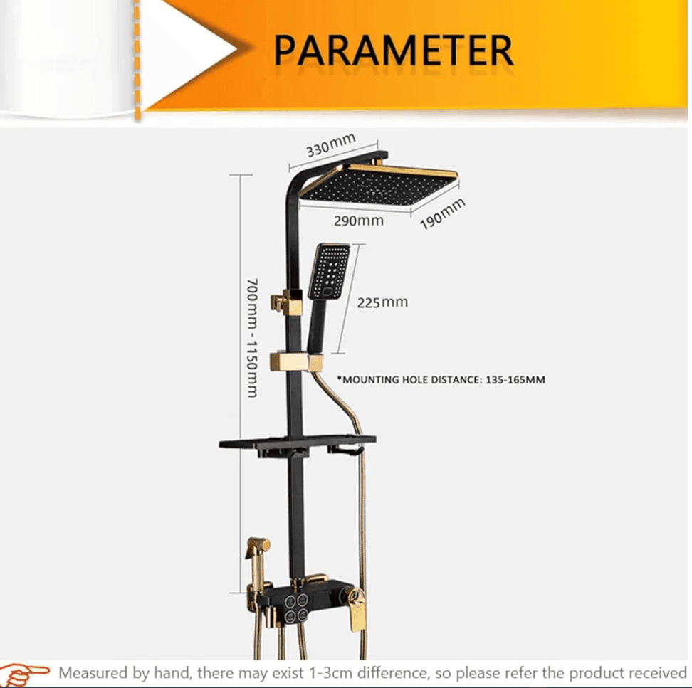 Luksuzna Zlatna Tuš Baterija 5